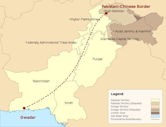 Map of China-Pakistan Economic Corridor. (Photo: Courtesy of WikiCommons)