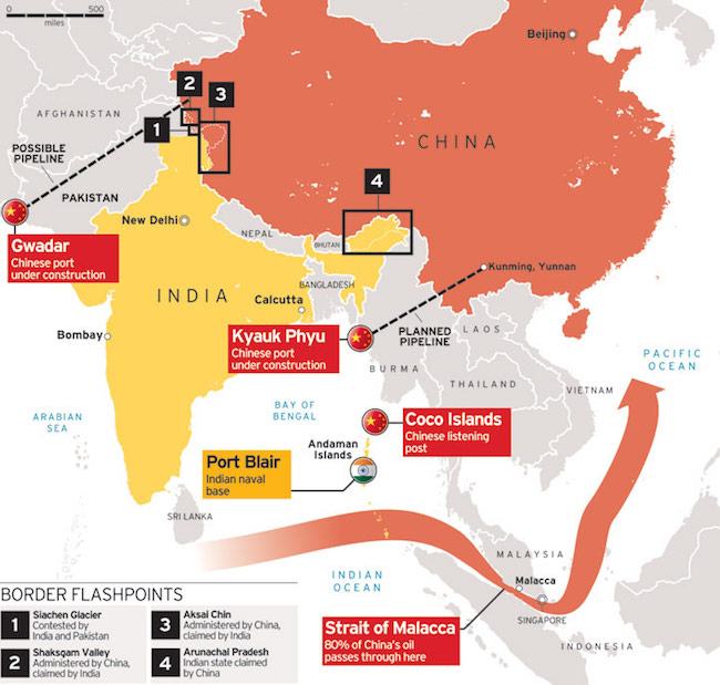 India-China border flashpoints. (Photo: Courtesy of Russian International Affairs Council)